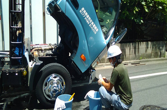 洗車、清掃風景